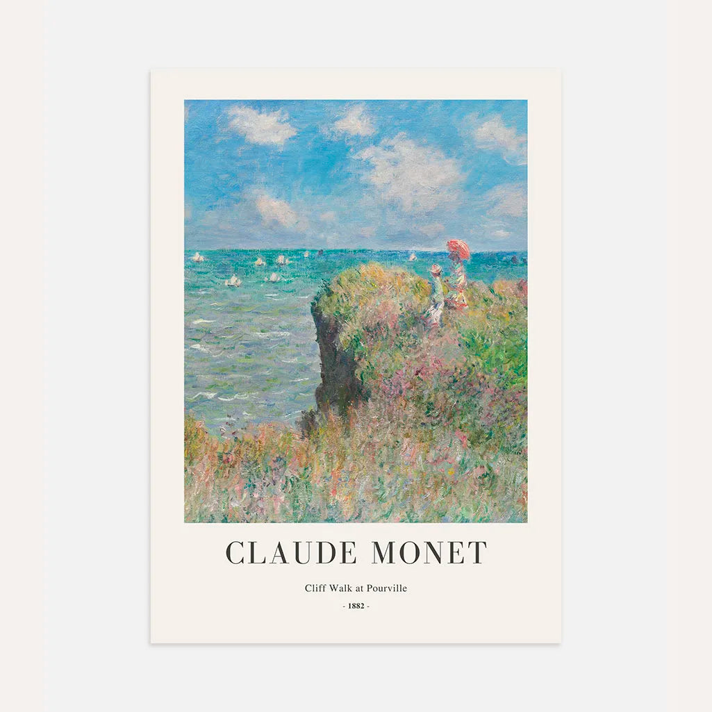 Claude Monet Cliff Walk at Pourville Poster