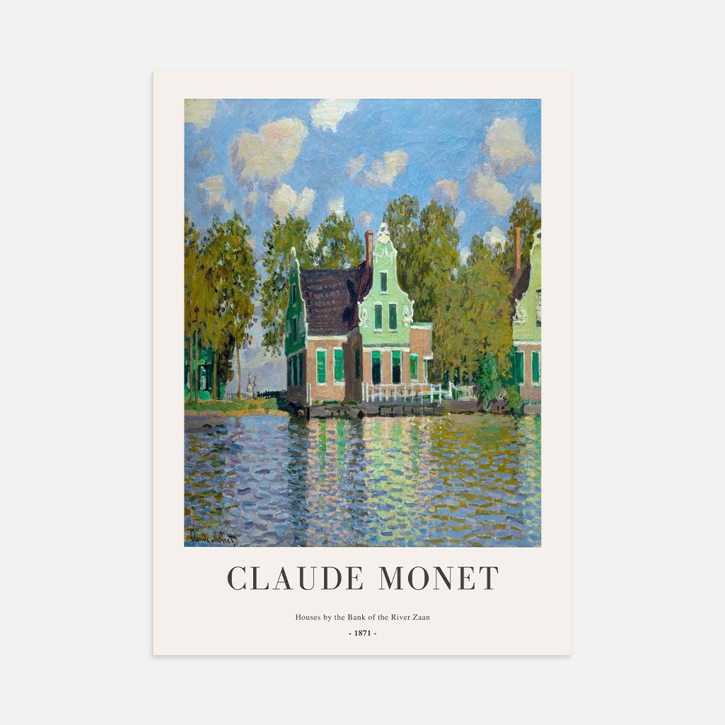 Claude Monet Houses on the River Zaan Poster
