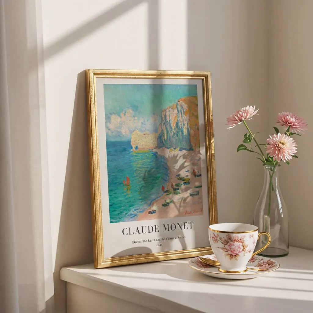 Claude Monet Étretat Beach and Cliffs Poster