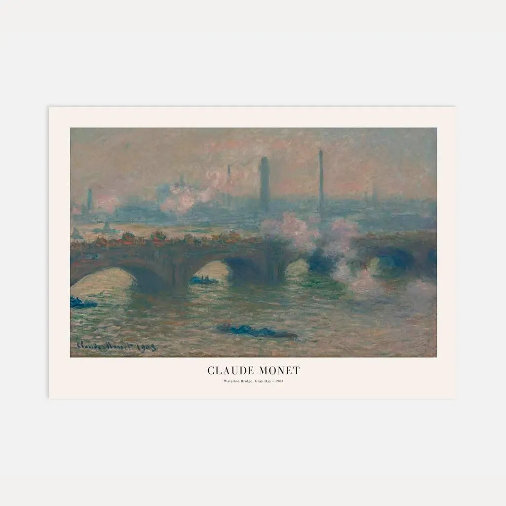 Monet Waterloo Bridge Gray Day Poster