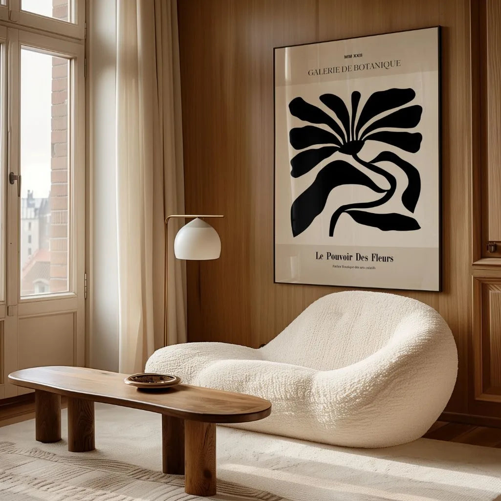 Abstract Black Flowers Poster